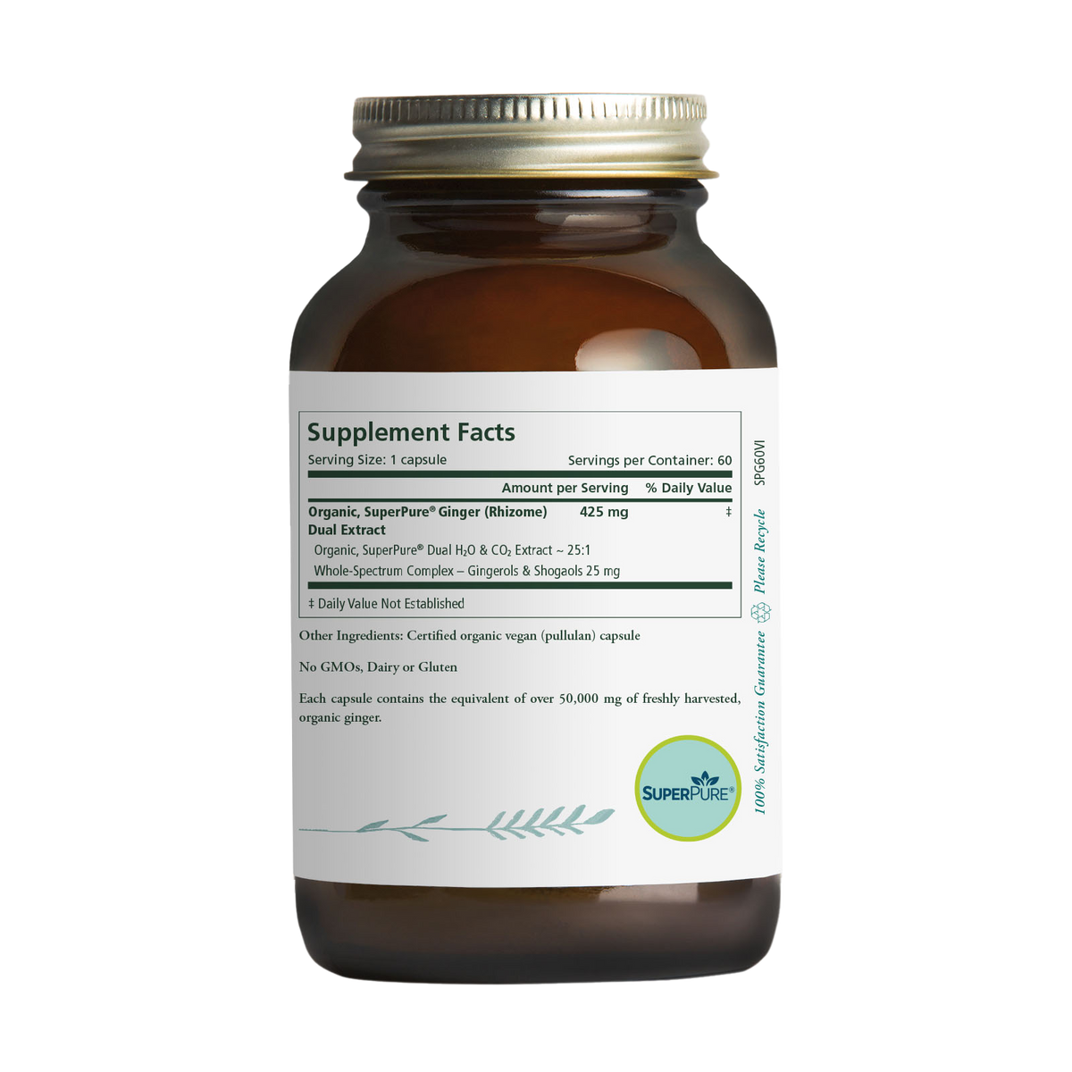 Pure Synergy SuperPure Ginger, 60 Capsules