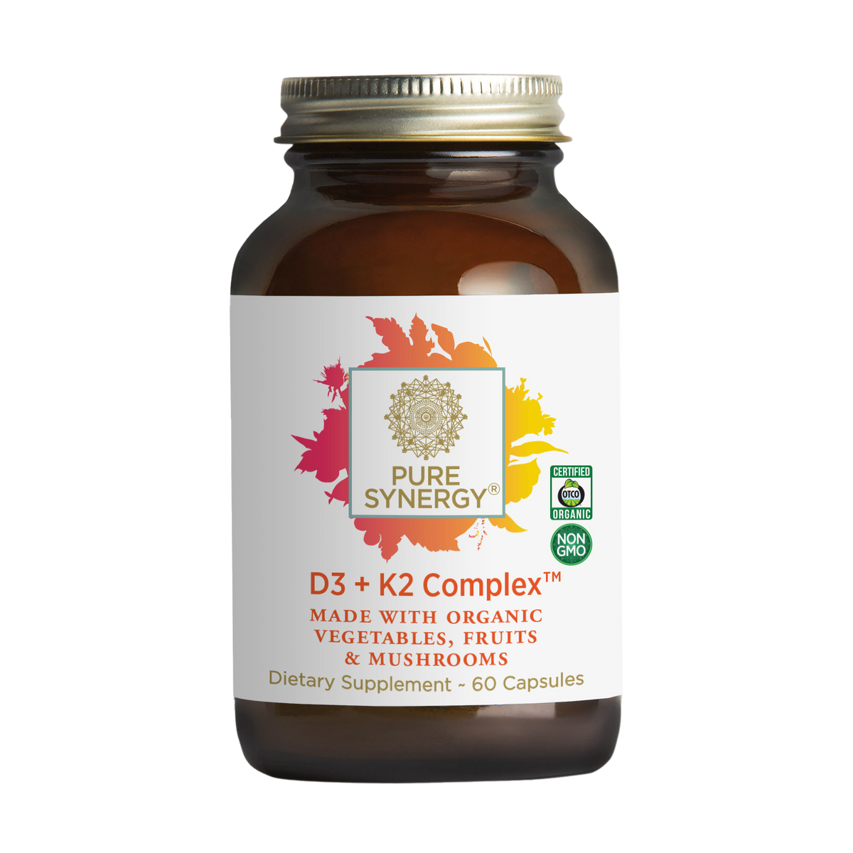 Pure Synergy D3 + K2 Complex, 60 Capsules