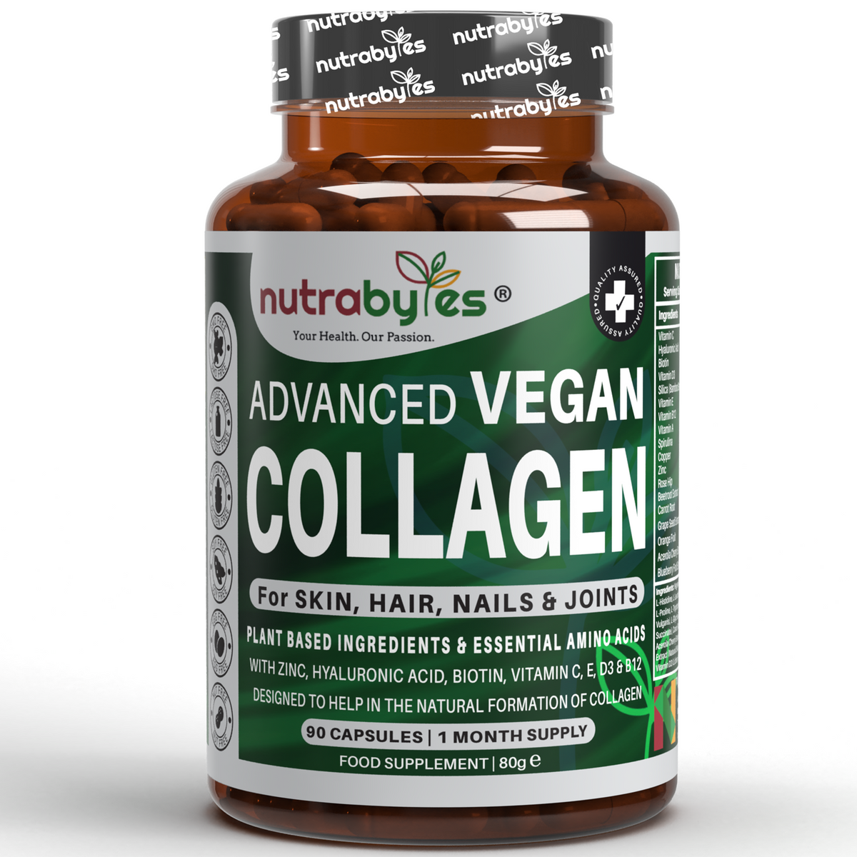 Advanced Vegan Collagen with Hyaluronic Acid, Biotin, Vitamin C & Amino Acids