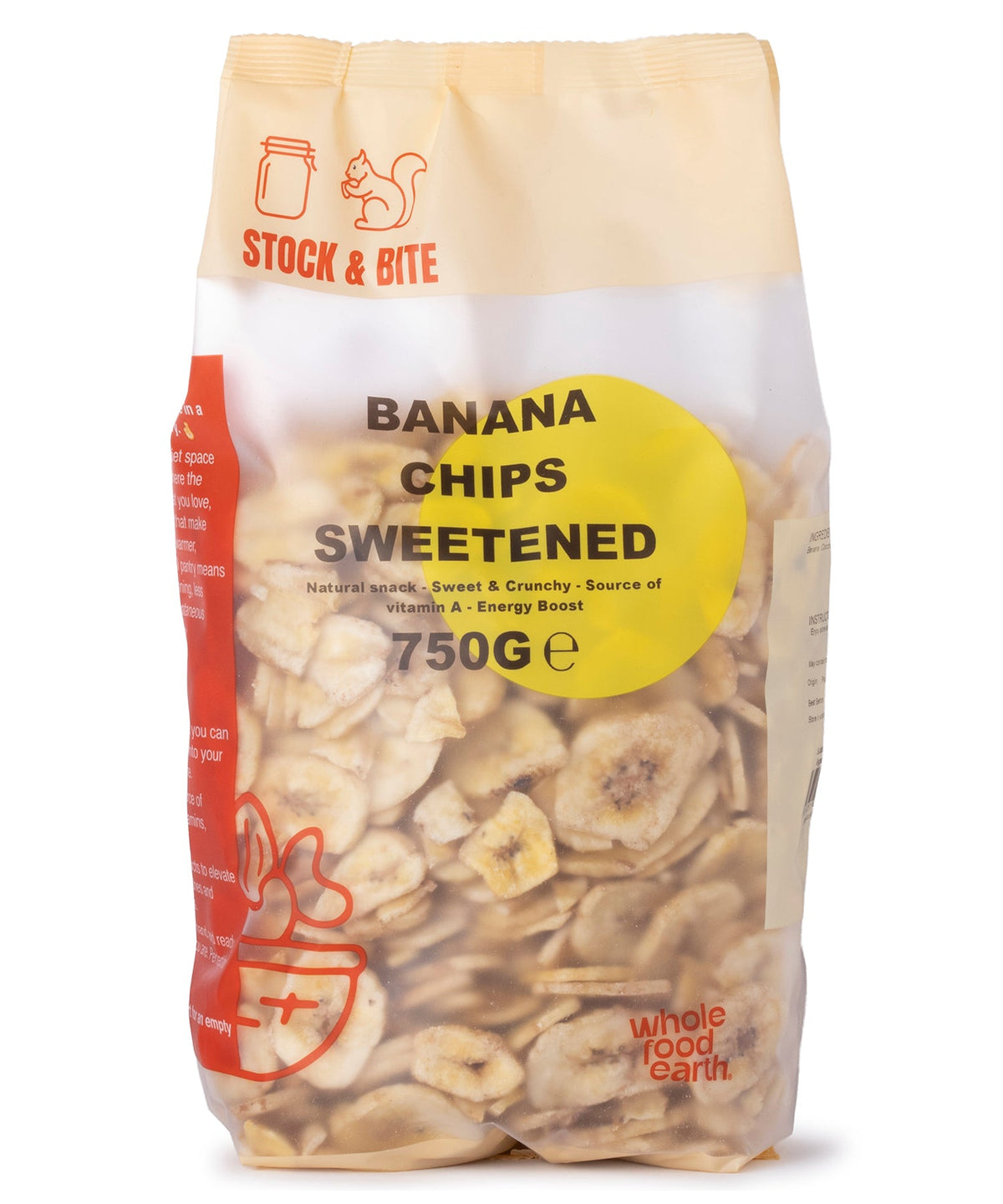 Banana Chips Sweetened - Stock & Bite - 750g