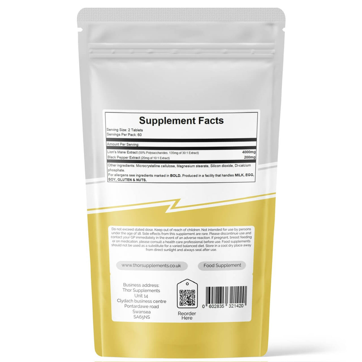 Lion’s Mane Mushroom Tablets | 50% Polysaccharides | 120 Tablets