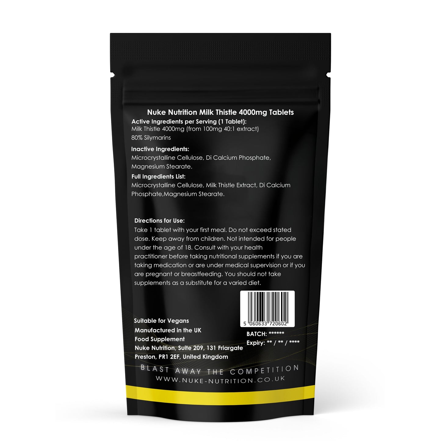 Milk Thistle Extract Tablets 4000mg 80% Silymarins High Strength Liver Support