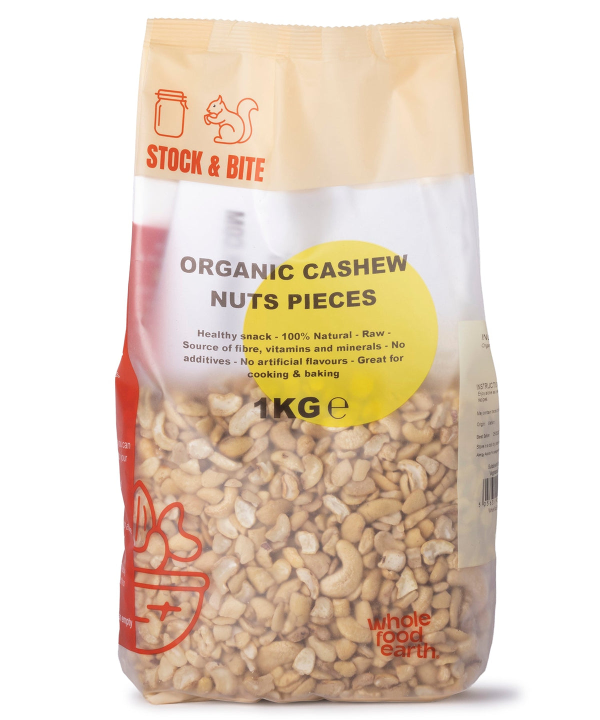 Organic Cashew Nuts Pieces - Stock & Bite - 1kg