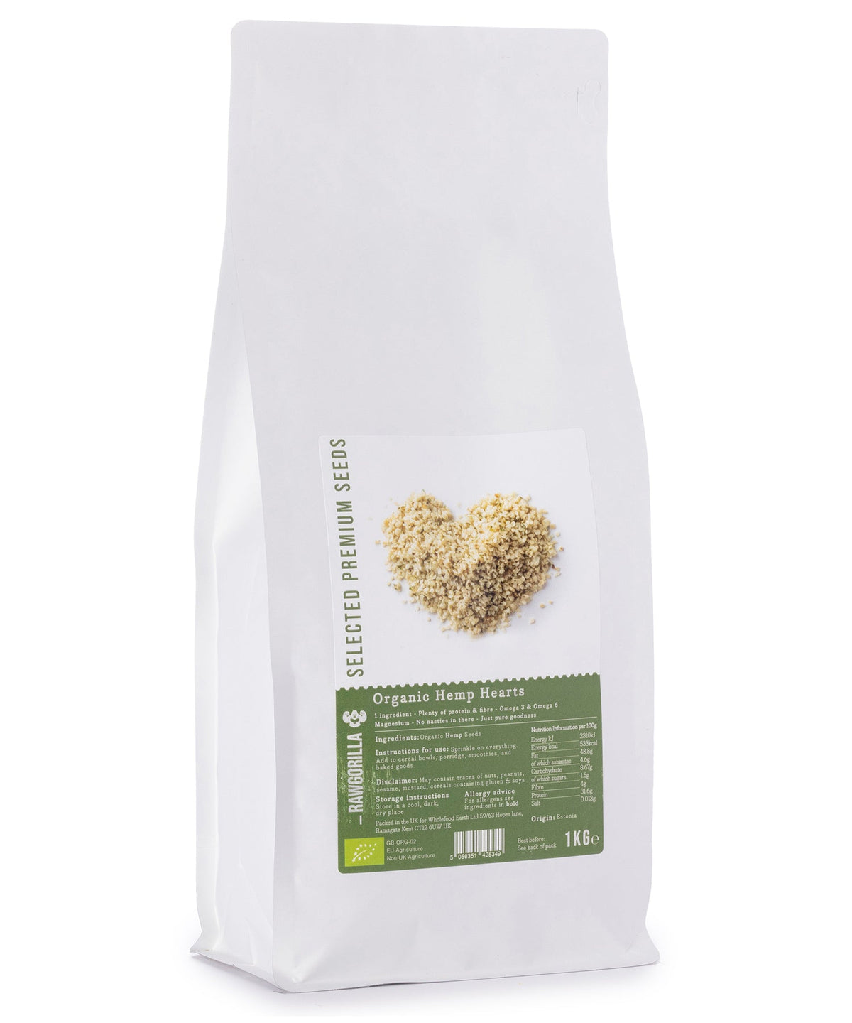 Organic Hemp Hearts - RAWGORILLA - 1kg