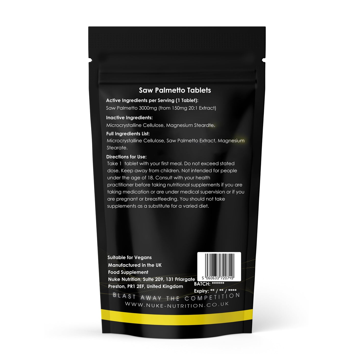 Saw Palmetto Tablets Extract 3000mg Prostate Function, Hair Loss, Urinary Tract Health