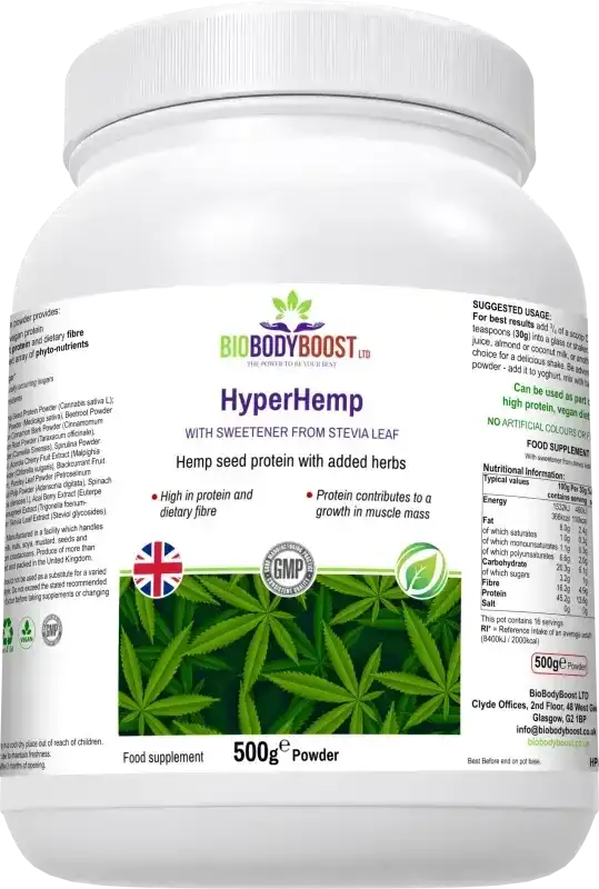 Hyper Hemp Protein Powder | Vegan Hemp Seed Protein with Acai UK