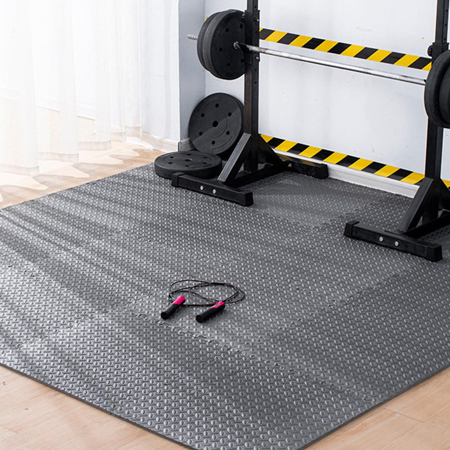 Gym Flooring Mats – Non-Slip EVA Foam Interlocking Tiles for Home Gym, Workout, Yoga & Kids Play Area (Black)