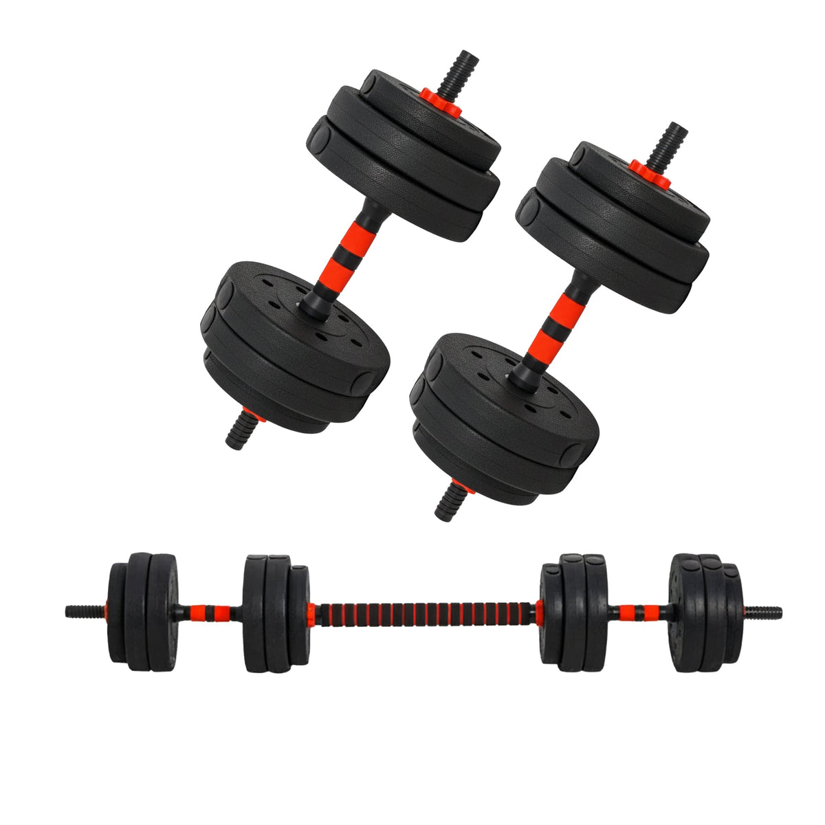 Adjustable Dumbbells & Barbell Set – 20kg, 25kg, 30kg Options – Home Gym Strength Training with or without Bench