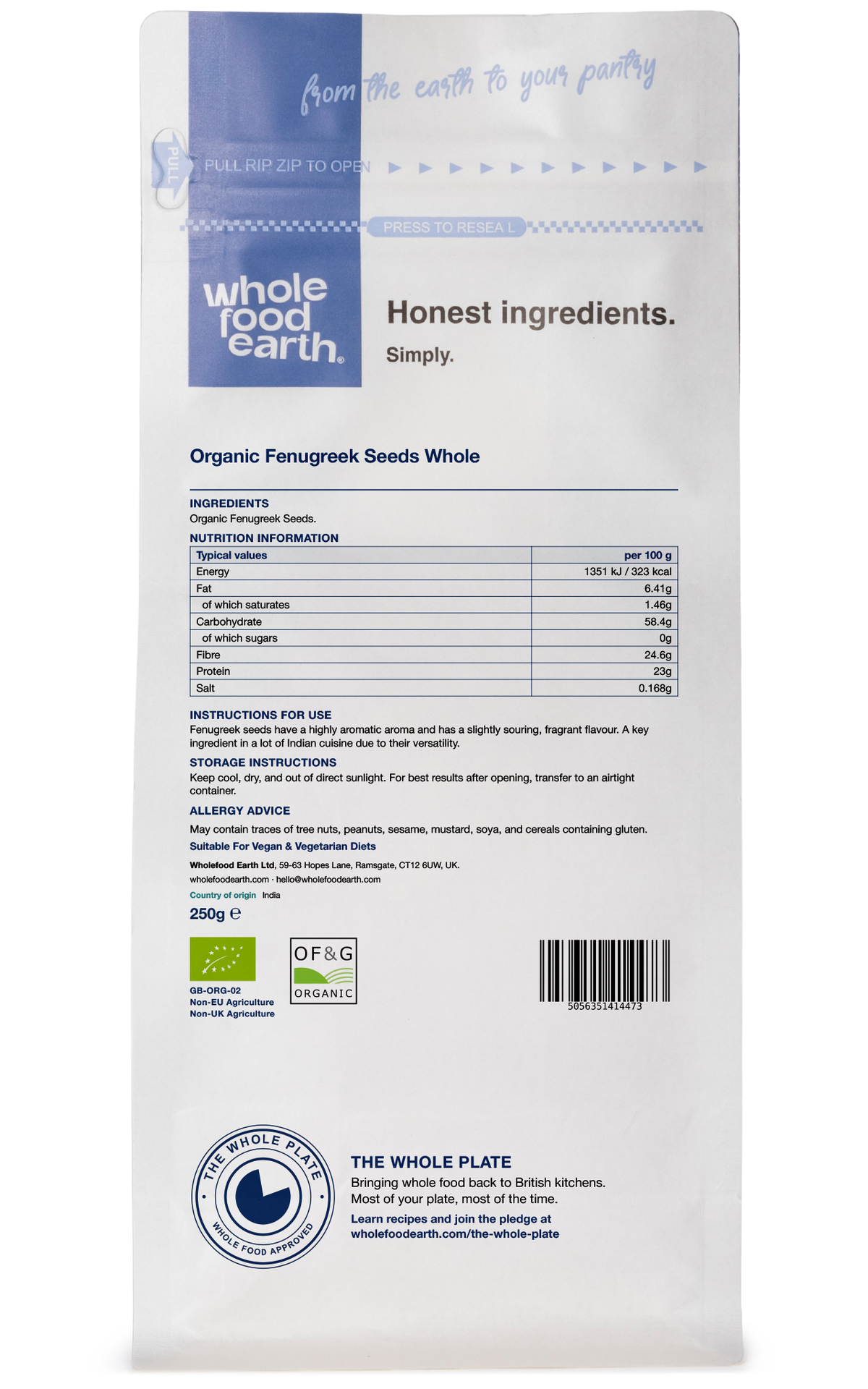 Organic Fenugreek Seeds Whole