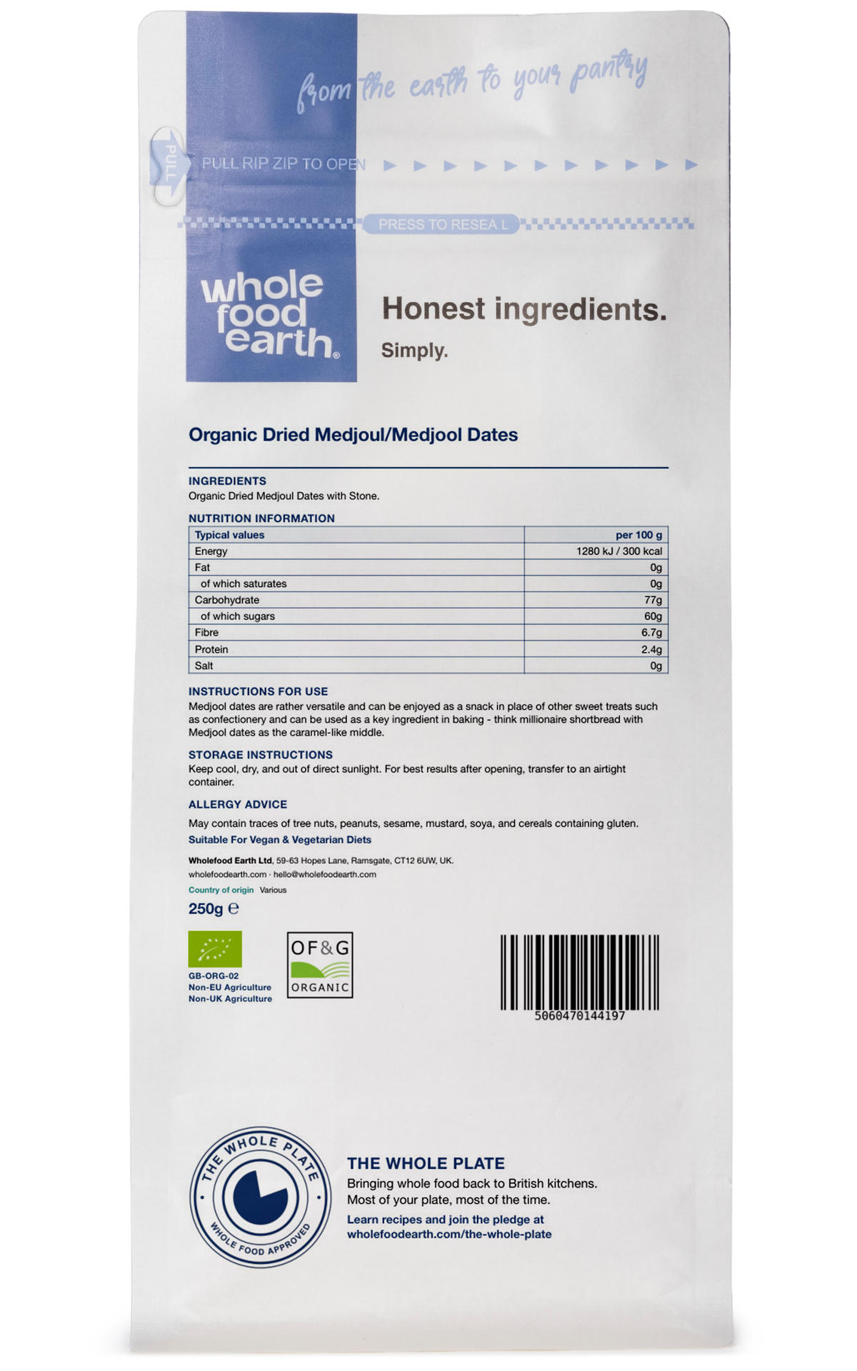 Organic Dried Medjoul/Medjool Dates