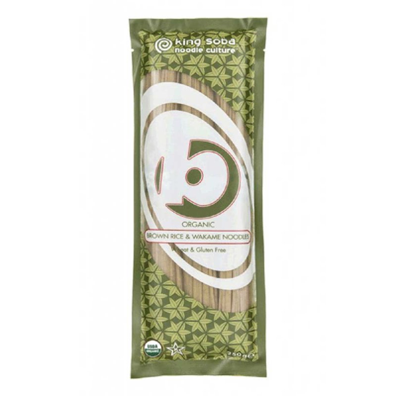 King Soba Organic Brown Rice Wakame Noodles