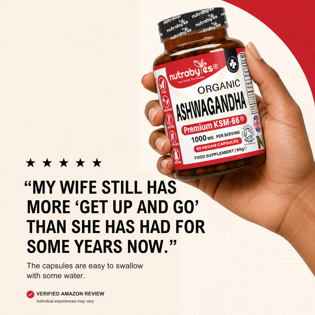 Ashwagandha KSM-66 | 60 Vegan Capsules | Root Extract with Black Pepper