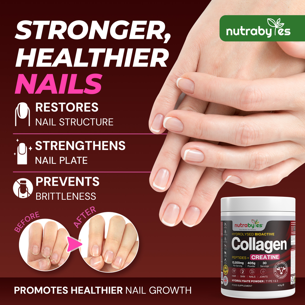 Collagen Powder with Creatine Monohydrate, 405g