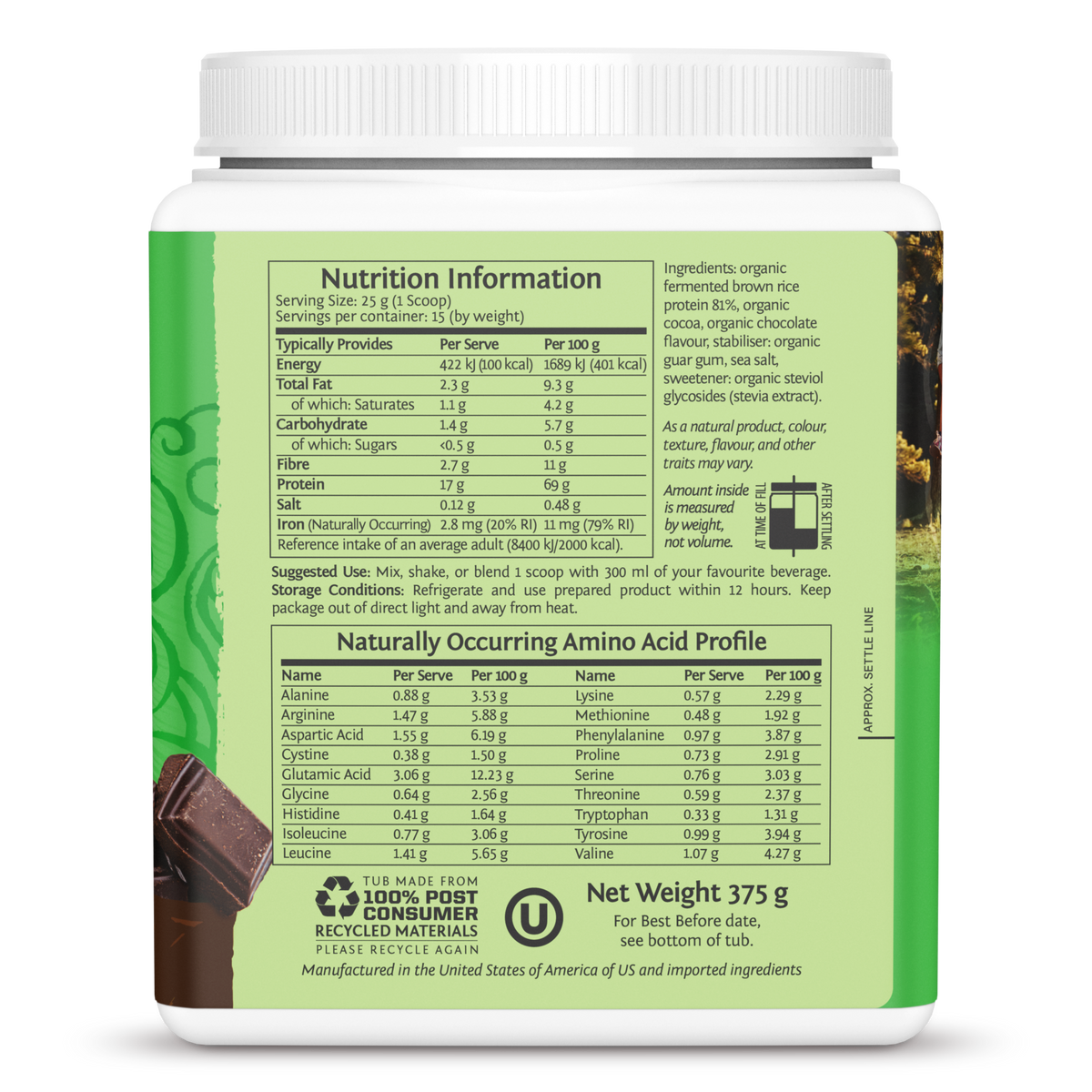 Sunwarrior Organic Classic Brown Rice Protein Powder