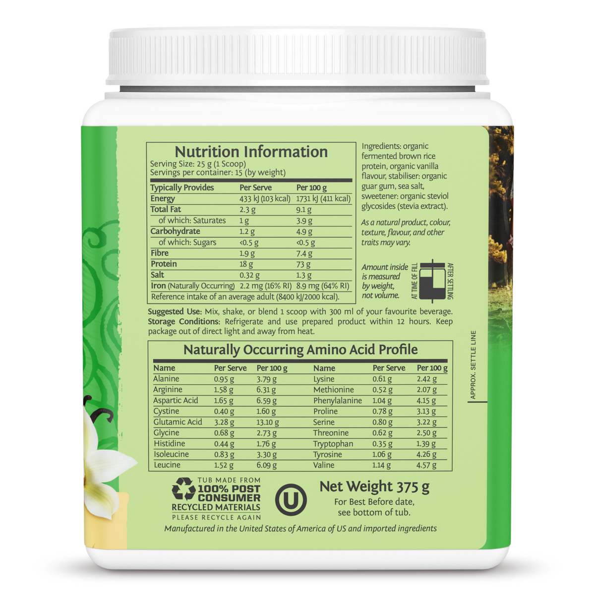 Sunwarrior Organic Classic Brown Rice Protein Powder