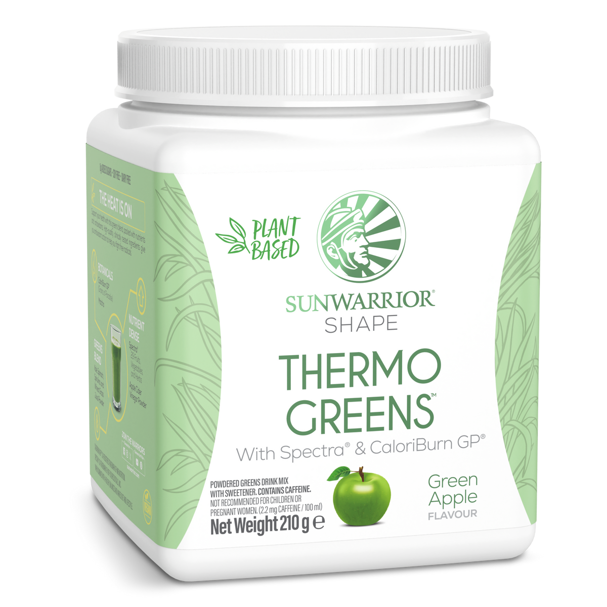 Sunwarrior Shape Thermo Greens Powder, Green Apple, 210g