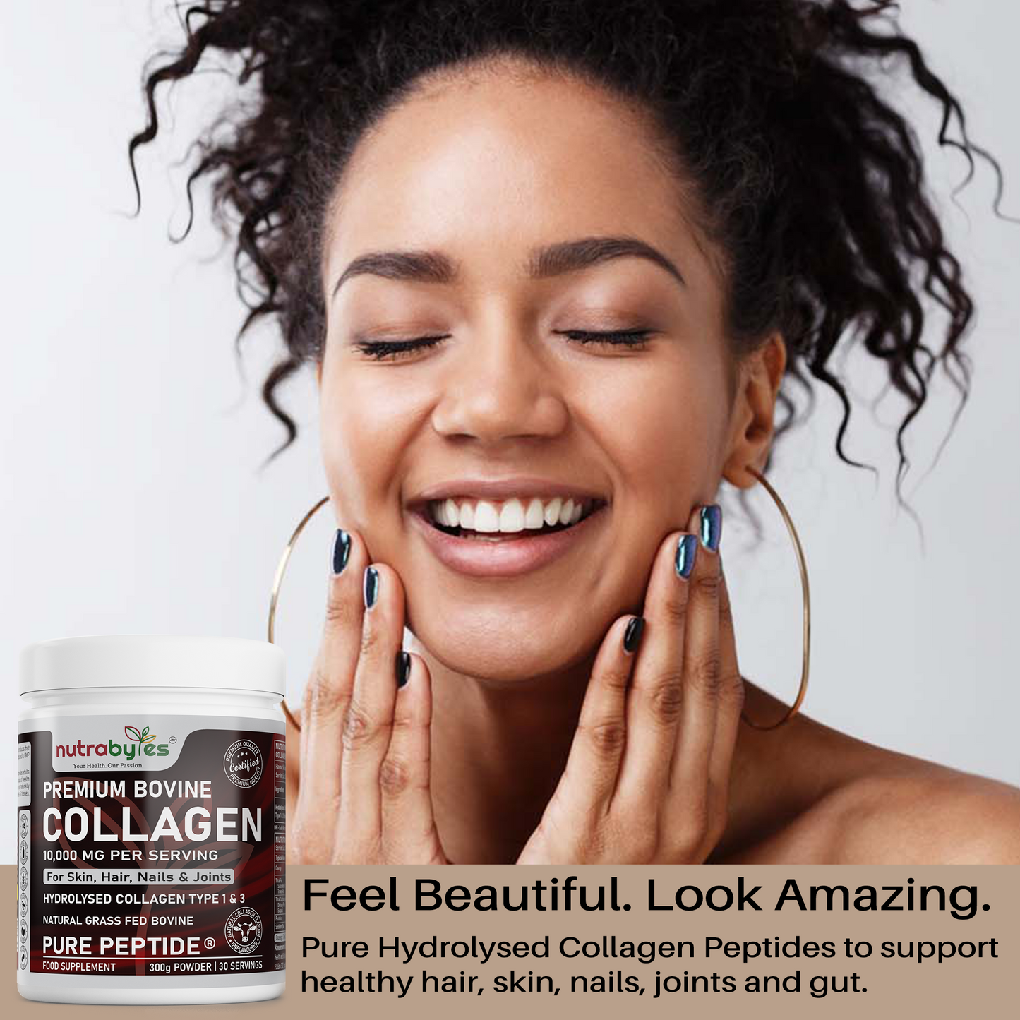 Premium Bovine Collagen Supplement Powder, 10,000 mg Pure Hydrolysed Collagen Peptides, Blended with 19 Amino Acids, Unflavoured Collagen Protein Powder Types 1 and 3, Halal & Kosher