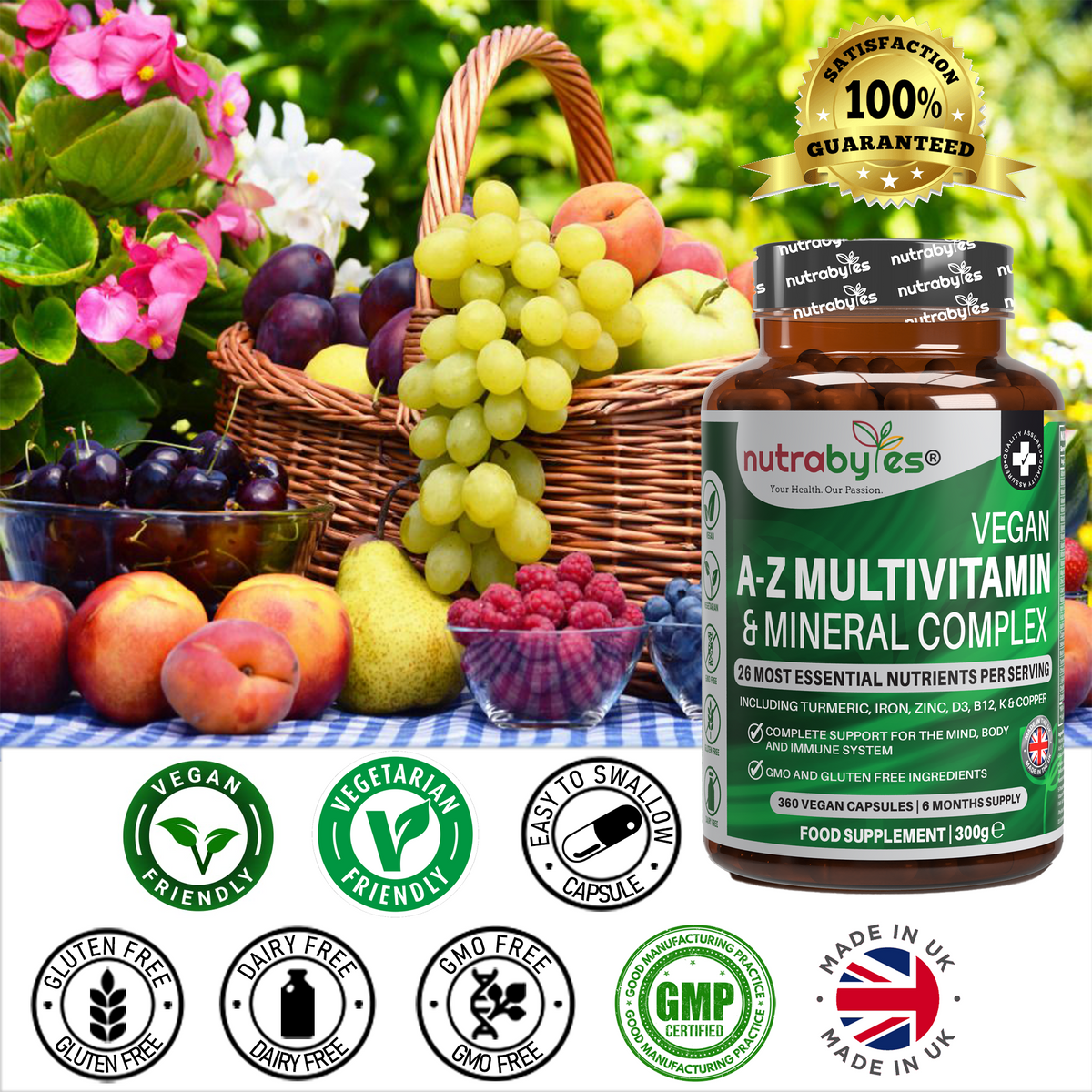 Vegan A-Z Multivitamin & Minerals, 360 Capsules