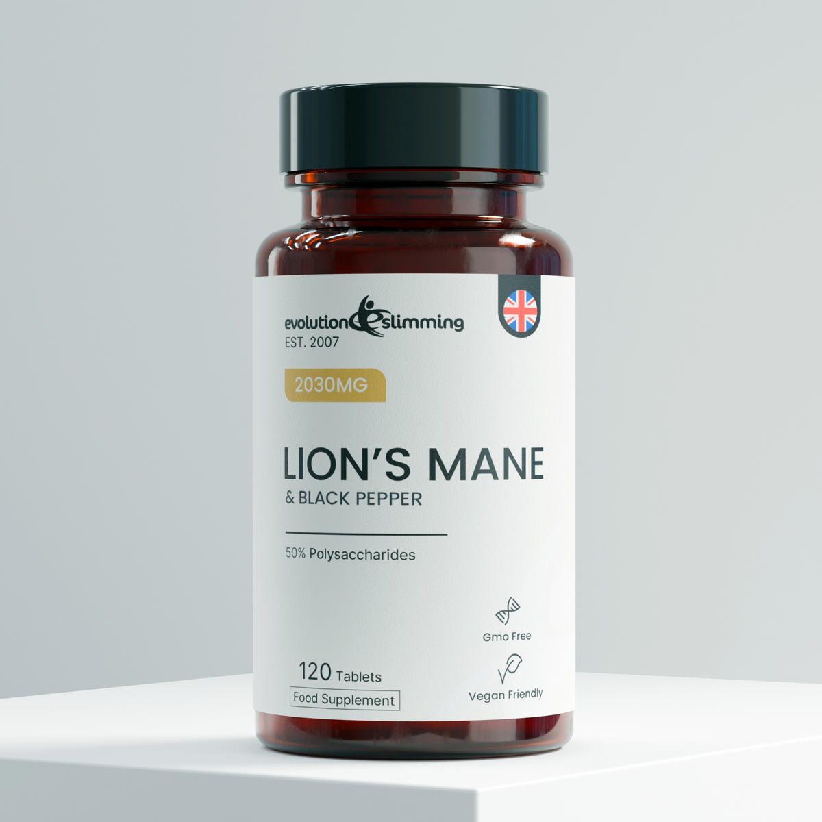 Lion's Mane 2000mg Tablets | Black Pepper & Focus Support