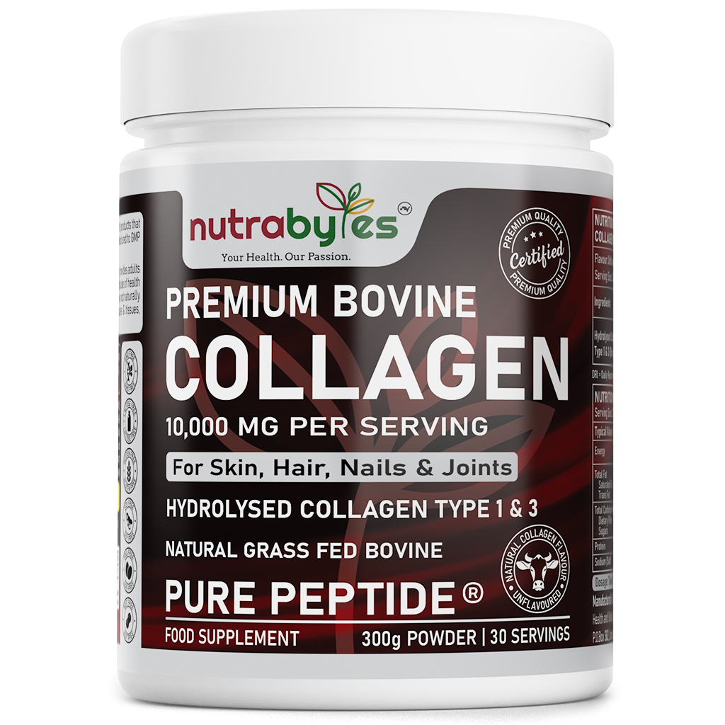 Premium Bovine Collagen Supplement Powder, 10,000 mg Pure Hydrolysed Collagen Peptides, Blended with 19 Amino Acids, Unflavoured Collagen Protein Powder Types 1 and 3, Halal & Kosher