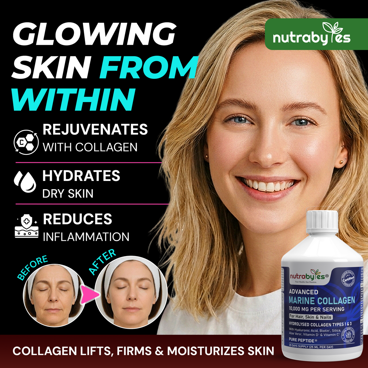 Marine Collagen Liquid 10000mg | Sugar Free | Mixed Berry Flavour | 500ml