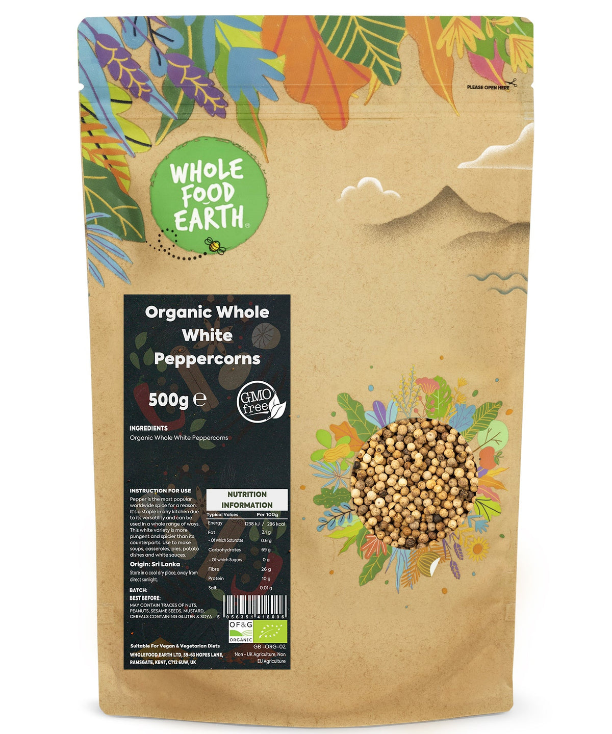 Organic White Peppercorns
