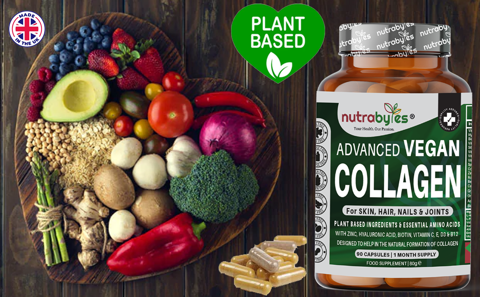 Advanced Vegan Collagen with Hyaluronic Acid, Biotin, Vitamin C & Amino Acids