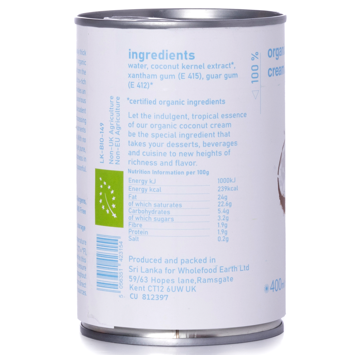 Organic Coconut Cream - 400ml - RAWGORILLA
