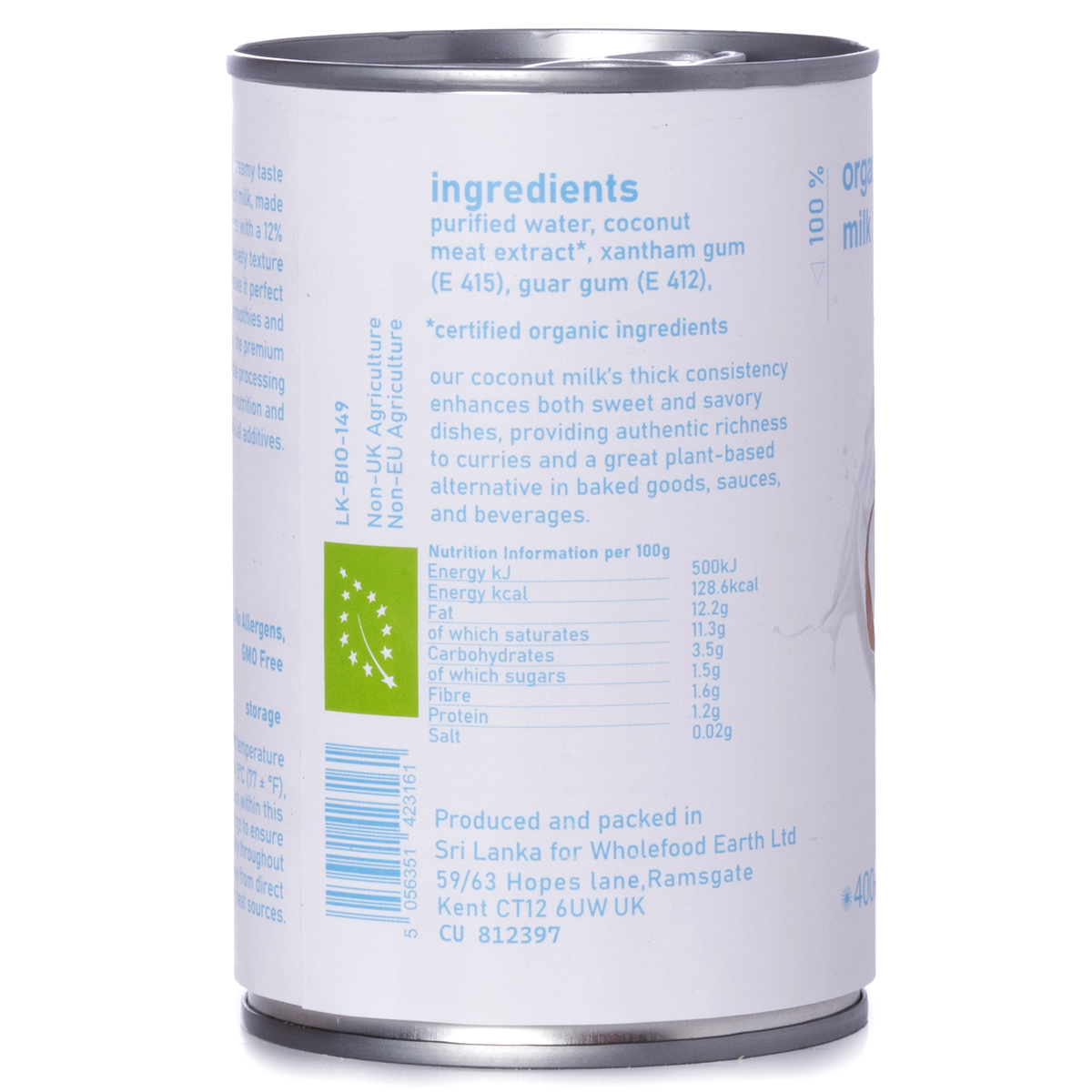 Organic Coconut Milk - 400ml - RAWGORILLA