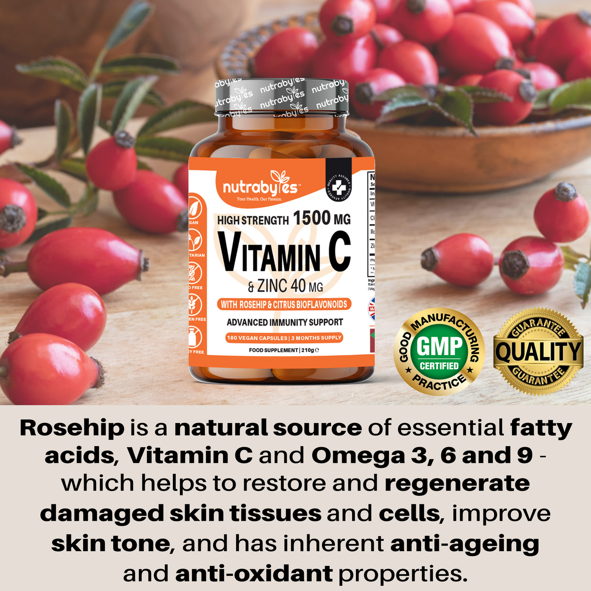 Vitamin C & Zinc, 180 Vegan Capsules
