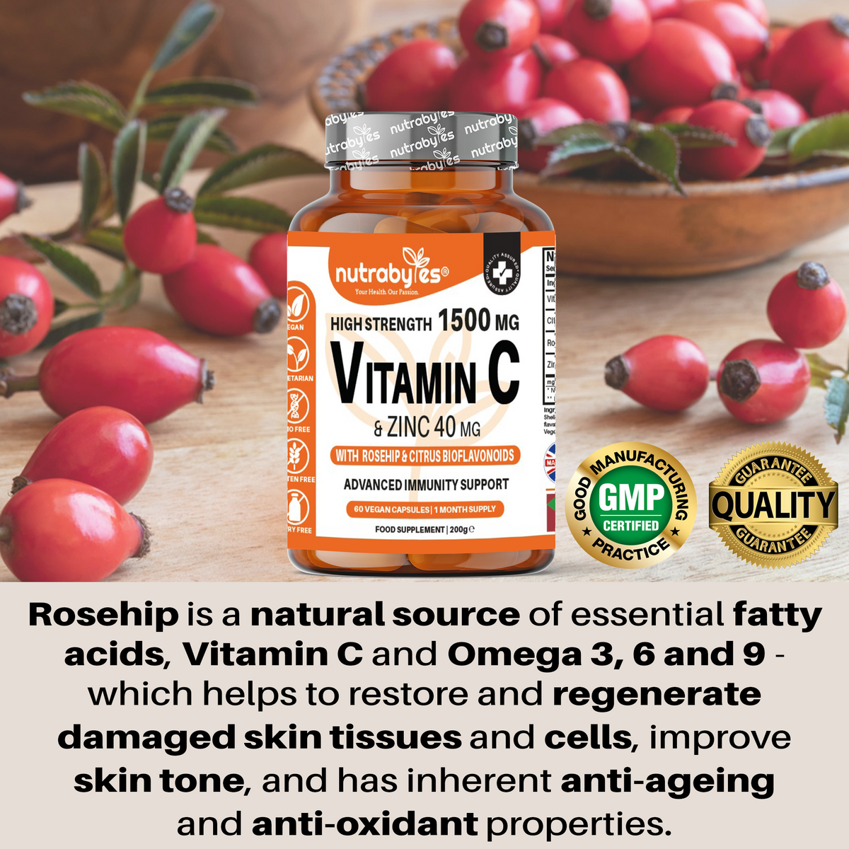 Vitamin C & Zinc, 60 Vegan Capsules