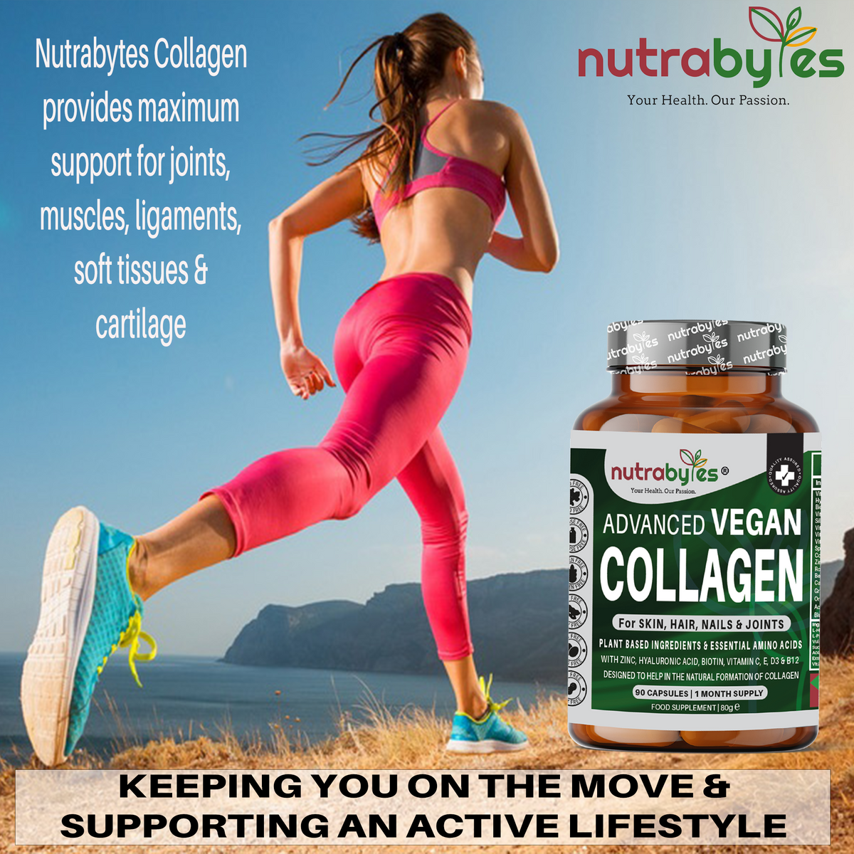 Advanced Vegan Collagen with Hyaluronic Acid, Biotin, Vitamin C & Amino Acids