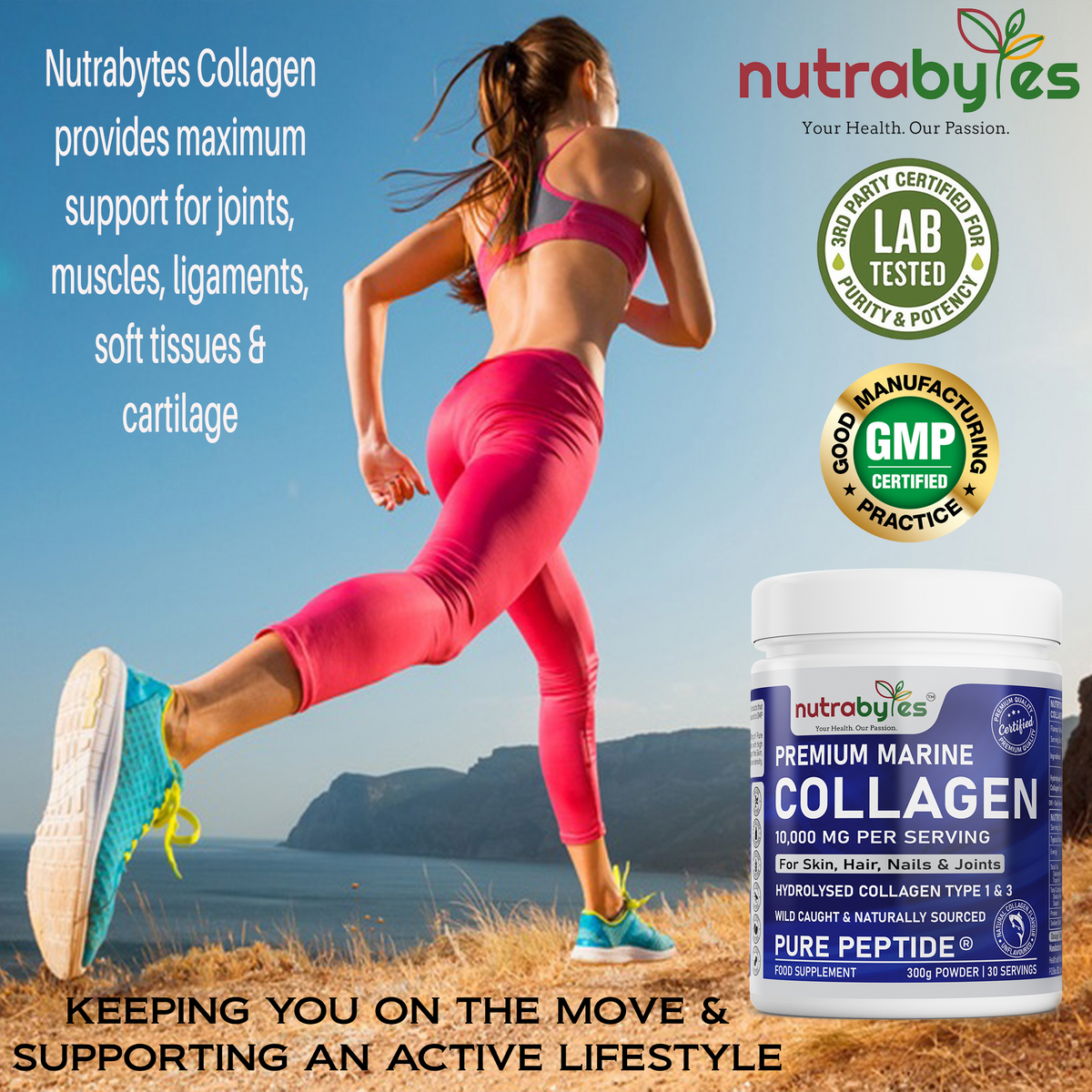 Marine Collagen Powder 10000mg | Type 1 & 3 Unflavoured | Wild Caught Fish