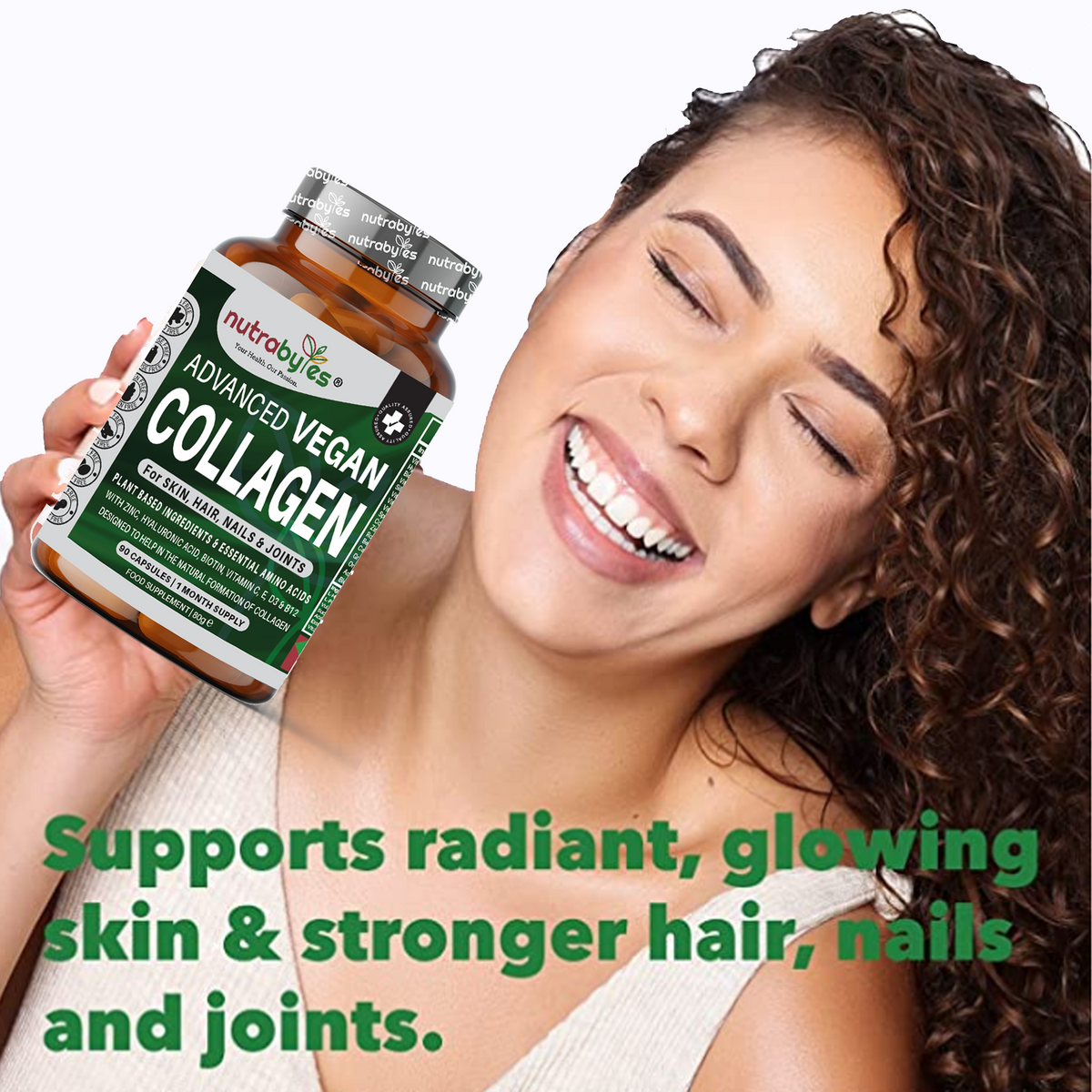 Advanced Vegan Collagen with Hyaluronic Acid, Biotin, Vitamin C & Amino Acids