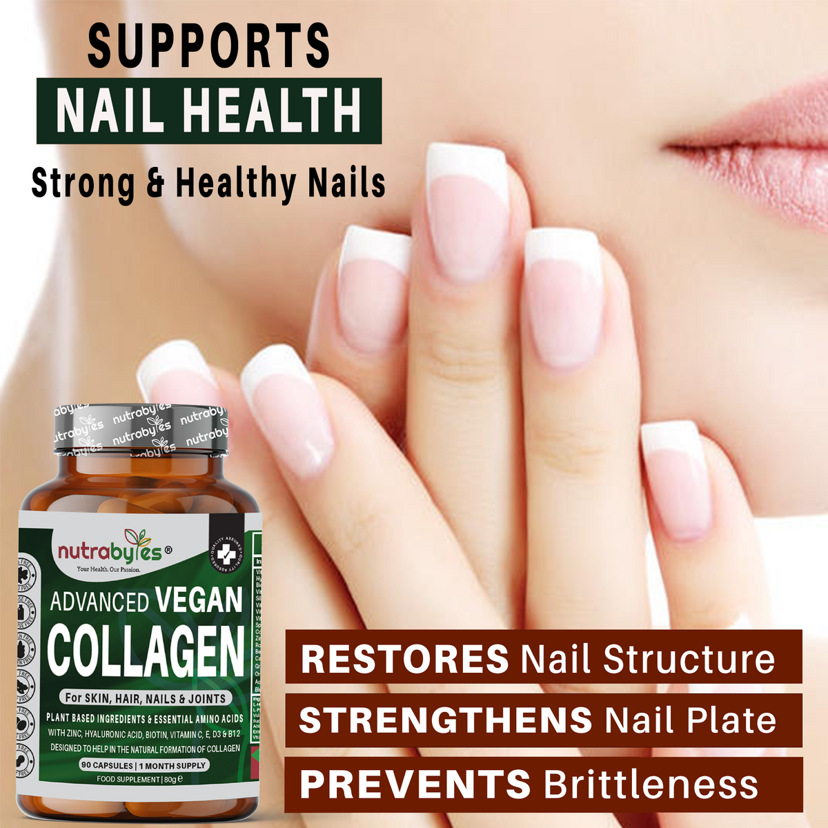 Advanced Vegan Collagen with Hyaluronic Acid, Biotin, Vitamin C & Amino Acids