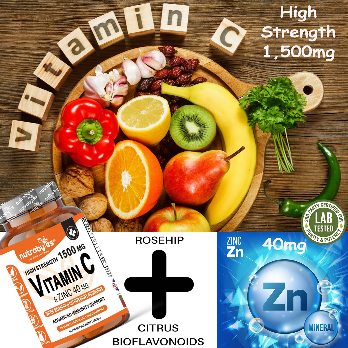 Vitamin C & Zinc, 60 Vegan Capsules