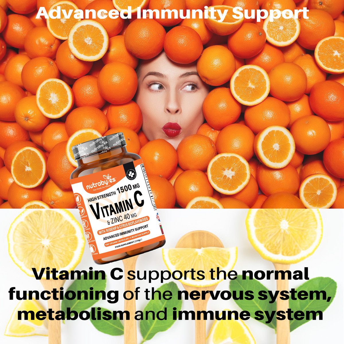 Vitamin C & Zinc, 180 Vegan Capsules
