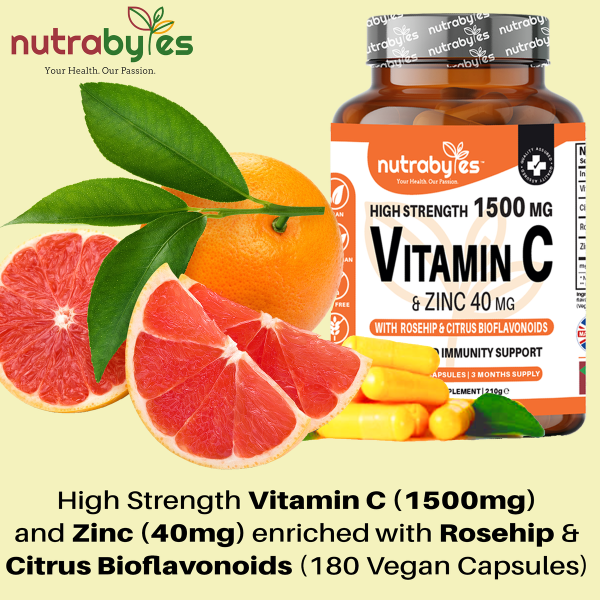 Vitamin C & Zinc, 180 Vegan Capsules