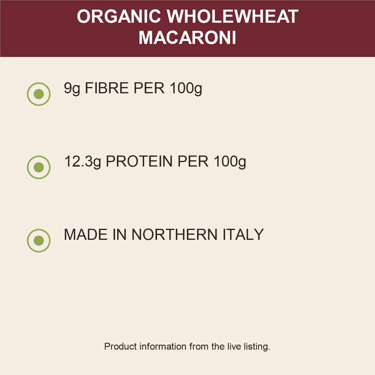 Biona Organic Wholewheat Macaroni
