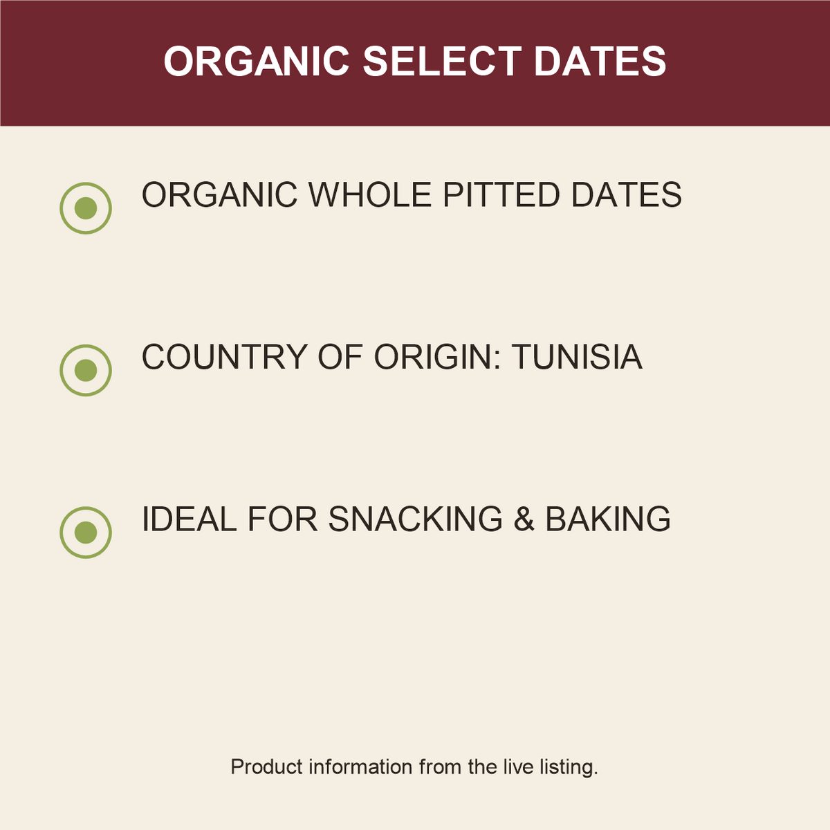 Infinity Foods Bulk Organic Dried Select Dates