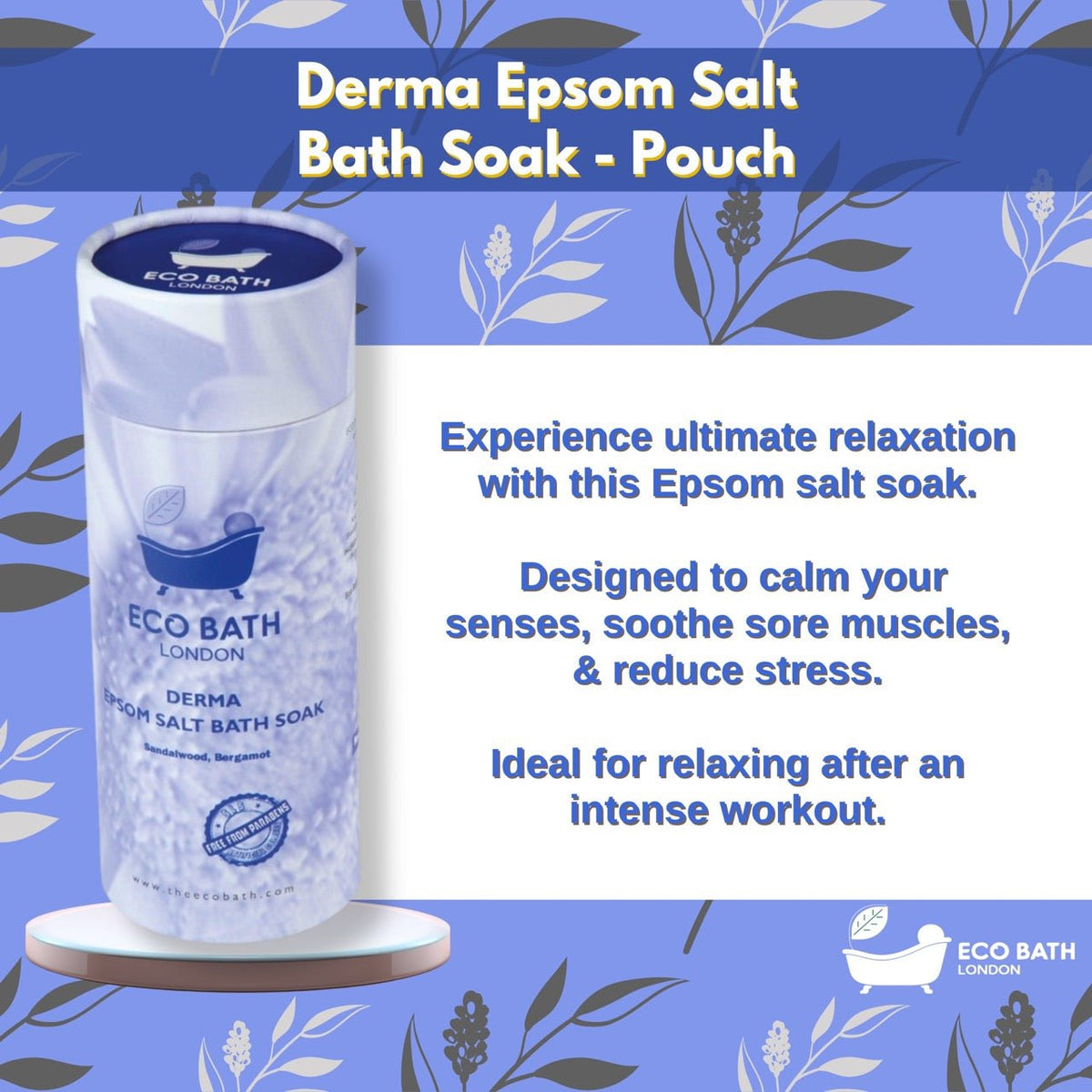Eco Bath London Derma Epsom Salt Bath Soak - Tube, 250g or 1kg