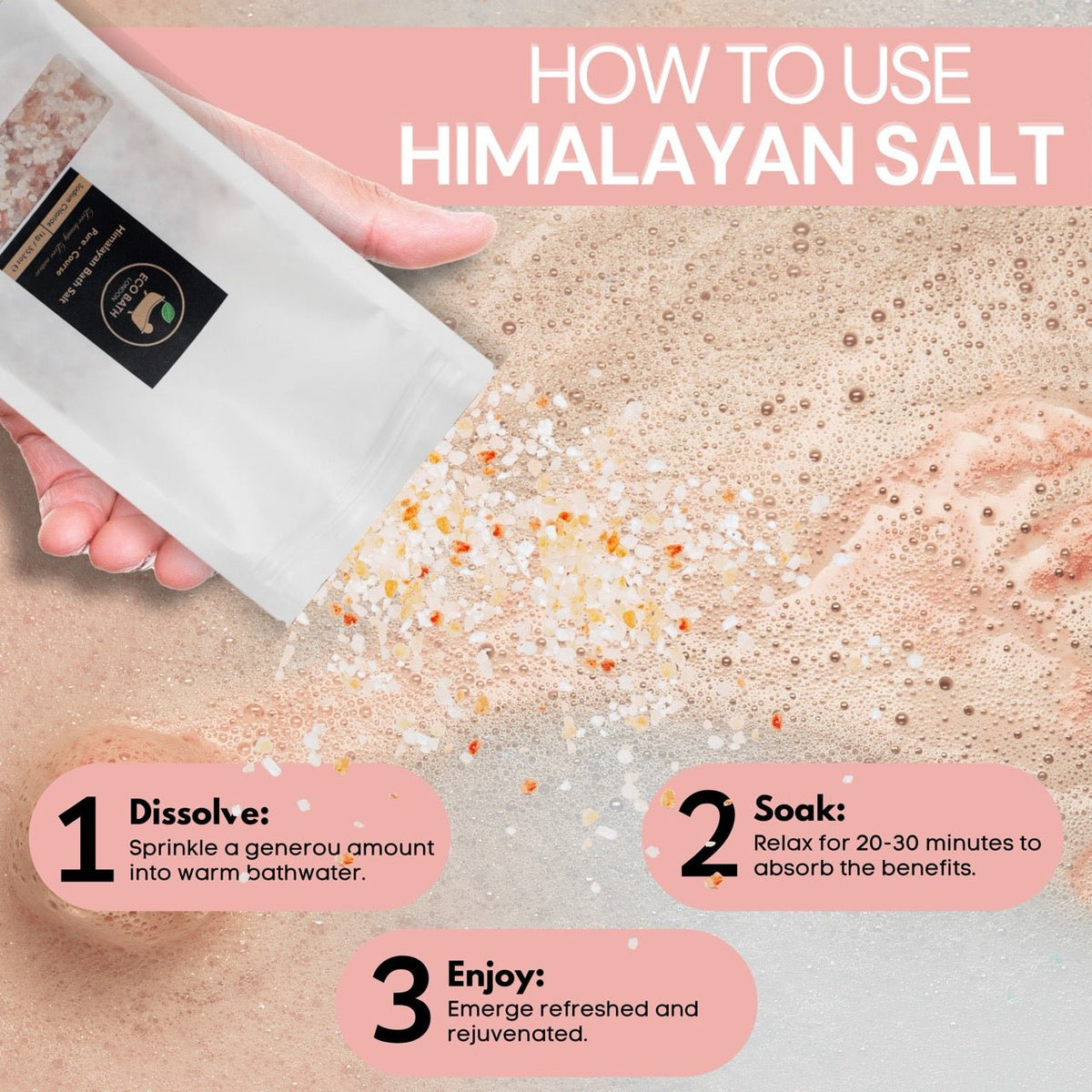 Himalayan Bath Salt Coarse Plain - 1kg