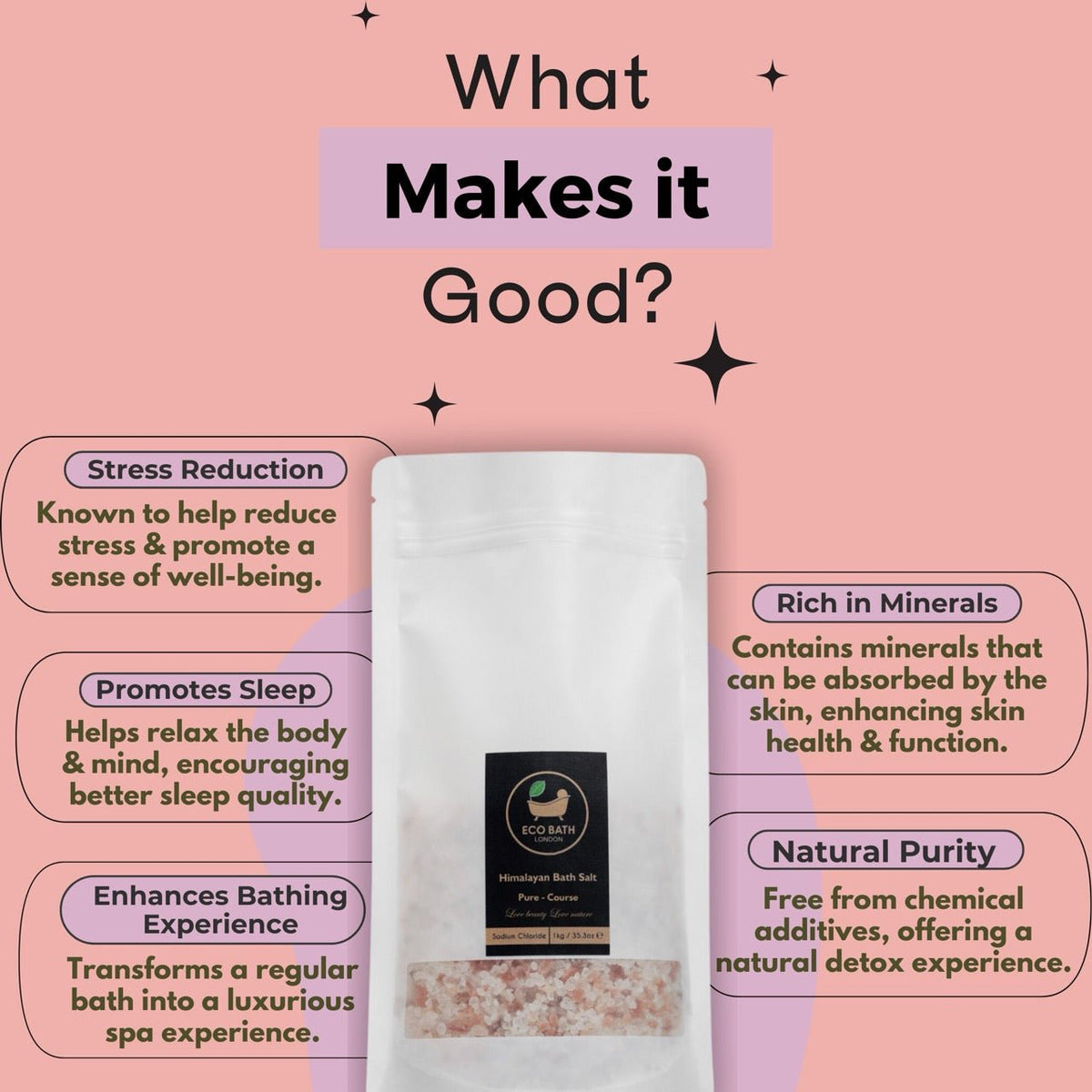 Himalayan Bath Salt Coarse Plain - 1kg
