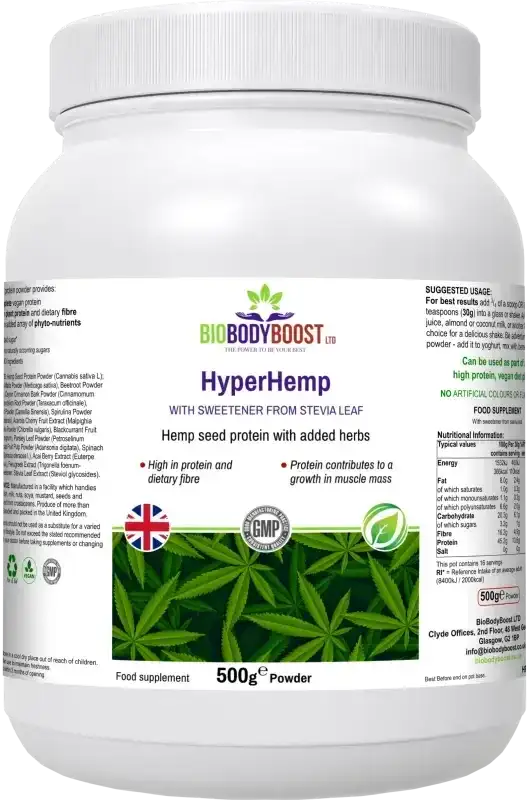 Hyper Hemp Protein Powder | Vegan Hemp Seed Protein with Acai UK