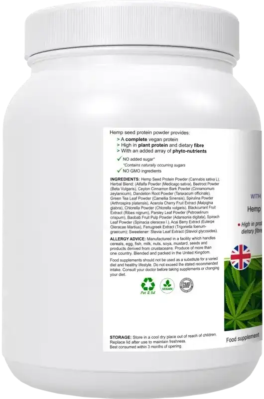 Hyper Hemp Protein Powder | Vegan Hemp Seed Protein with Acai UK