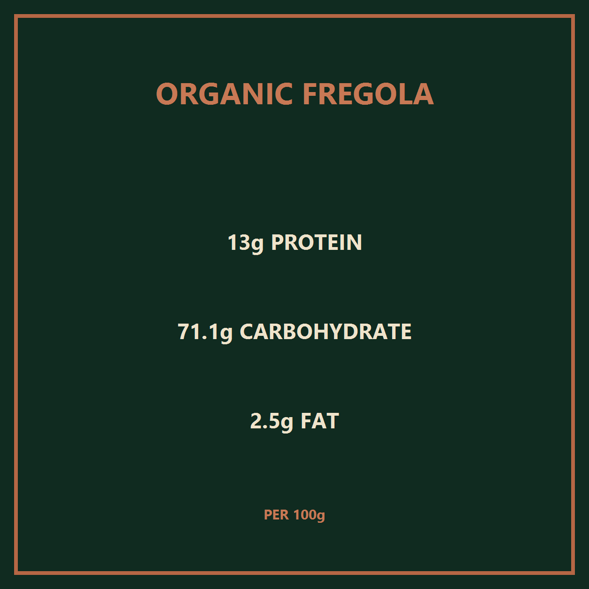 Infinity Organic Fregola (Giant Cous Cous)
