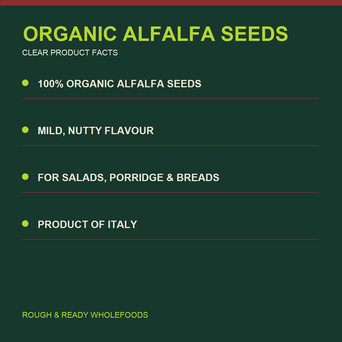 Organic Alfalfa Seeds