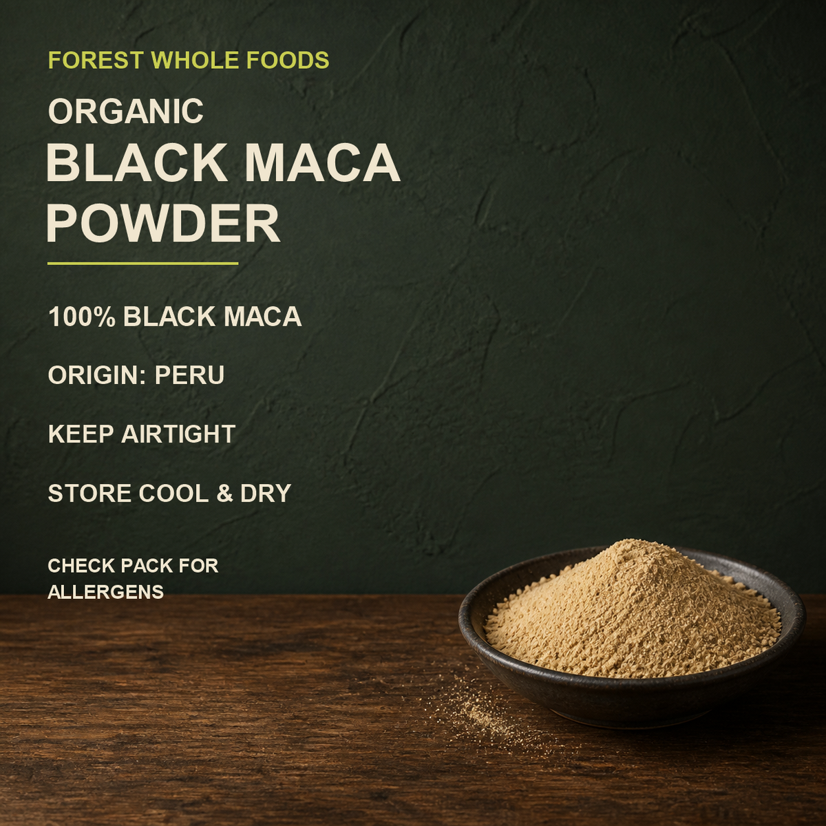 Forest Whole Foods Organic Black Maca Powder