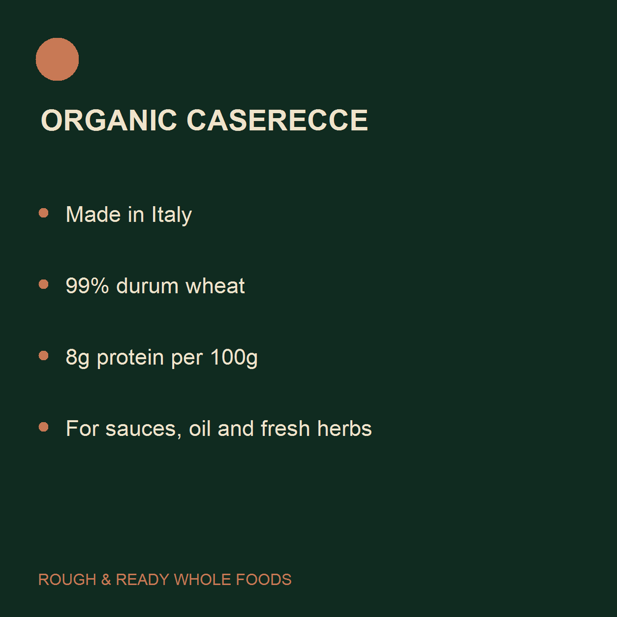 Organic Caserecce Pasta Twists