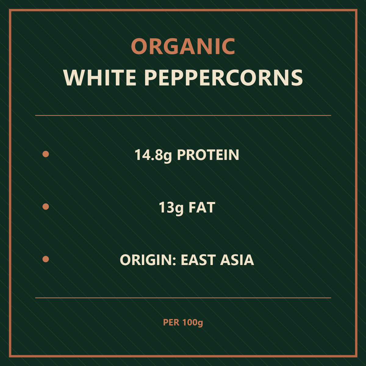 Organic White Peppercorns
